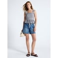 thumbnail image 2 of Free Assembly Women's and Women's Plus Smocked Cotton Tank Top with Peplum Hem, Sizes XS-4X, 2 of 5