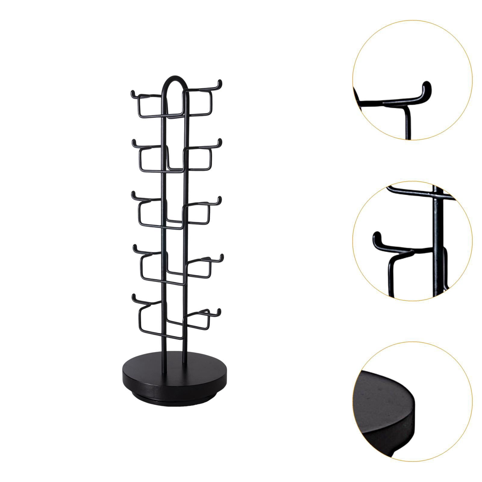 Stgfyxgs 5 Tier Sunglasses Organizer Jewelry Eyewear Display Sunglasses Holder Stand Home Decor Office Gifts for Women Sunglasses Rack Black
