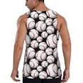 thumbnail image 3 of Fotbe Cute Baseball Pattern Men's Quick Dry Workout Tank Top Gym Muscle Tee Fitness Bodybuilding Sleeveless T Shirt Breathable Workout Shirt-Large, 3 of 9