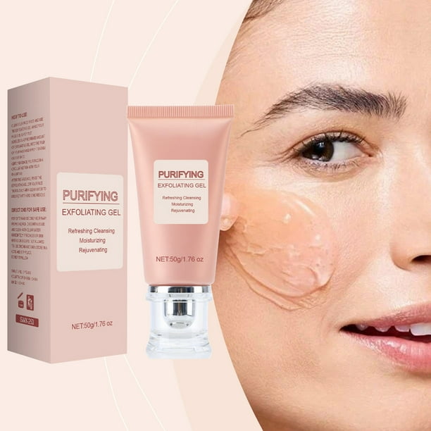 Gel Exfoliante Purificante Limpiador Facial | Limpieza profunda de poros, peeling, exfoliante hidratante para rostro y cuerpo | Elimina la suciedad, la piel muerta, Iluminador, Fórmula suave | 50g