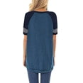 thumbnail image 2 of SHIBEVER Women T Shirts Summer Tops Casual Short Sleeve Tunic Tops Fashion Crew Neck Loose Fit T Shirts Dressy Ladies Tops Blouses Blue, 2 of 6