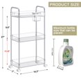 thumbnail image 4 of Movanne 3 Tier Acrylic Storage Rolling Cart Clear Bathroom Cart Organizer, Transparency Laundry Room Organization Mobile Shelving Unit Multifunction Rolling Utility Cart for Office Living Room, 4 of 7