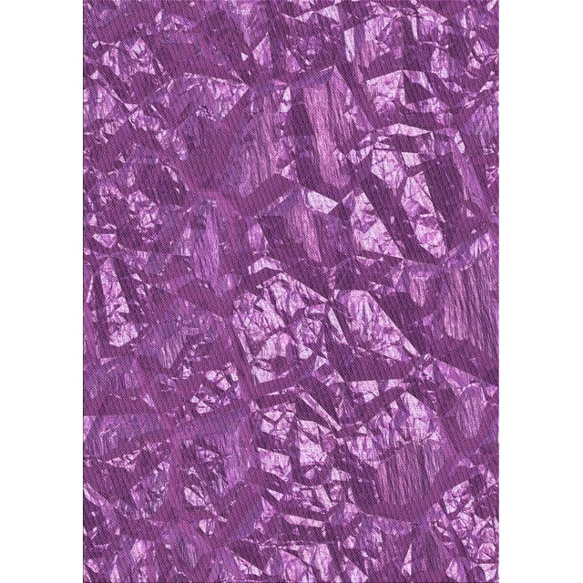 Ahgly Company Machine Washable Indoor Rectangle Transitional Dark Magenta Purple Area Rugs, 7' x 10'