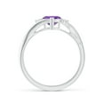 thumbnail image 2 of ANGARA Natural 0.7 Ct. Amethyst with Diamond Classic Ring in 14K White Gold for Women (Ring Size: 11.5), 2 of 10
