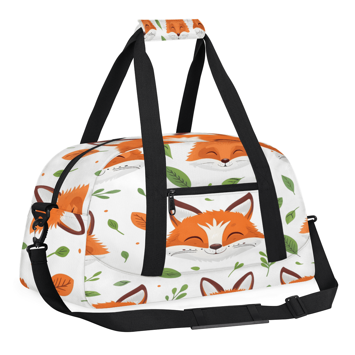 Herdesigns Fox Sports Duffle Bag for Women & Men, Cute Fox Wildlife Gym Bag Dance Bag Overnight Bag Carry On Weekender Travel Bag