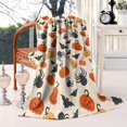 thumbnail image 2 of Light Halloween Pumpkins Bats and Spiders Blanket,Comfortable Soft Lamb Wool Throw Blanket,All Season,Warm Lightweight Blankets for Sofa Bed Couch Living Room Chair,40"x50", 2 of 4