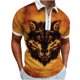 thumbnail image 1 of Playera de Manga Corta Athleisure con Media Cremallera y Solapa Impresa en 3D para Hombre Pompotops oipoqjl25014, 1 of 3