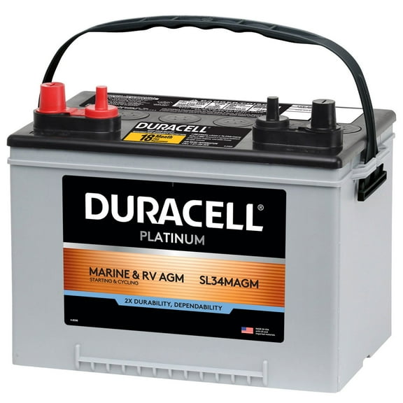 Duracell AGM Deep Cycle Marine and RV Battery, Group Size 34M