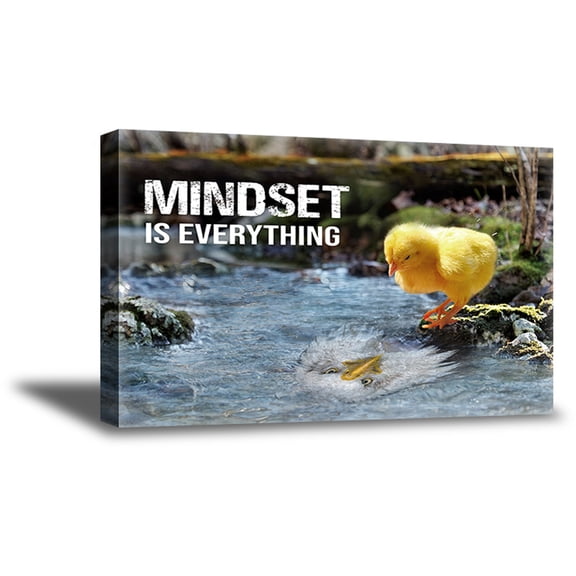 Awkward Styles Motivational Wall Art Inspirational Quotes Wall Art Motivational Wall Decor Inspirational Wall Art Mindset is Everything Canvas Chicken Wall Art Optimistic Quote Canvas