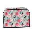 Pofeuu Roses and Butterflies Print Universal Two Slice Toaster Cover