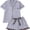 Grey, variant on Womens 2 Piece Pajama Set Leopard Print Button Down Notch Collar Top with Shorts Soft Lightweight Loungewear for Sleep