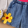 thumbnail image 6 of Wxirdiow Toddler Summer Outfits for Girls Toddler Baby Girl Clothes Summer Floral Print Sleeveless Tee Shirt Jeans Shorts Cute Outfit Girls Clothing Set Hot Pink Size,5-6 Years, 6 of 9