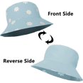 thumbnail image 4 of Sombrero De Pescador para Mujer - Sombrero De Pescador De Algodón Reversible Sol De Playa Sombreros De Cubo Plegables De Doble Cara Gorra Estética con Estampado De Margaritas para Mujeres Adolescentes, 4 of 5