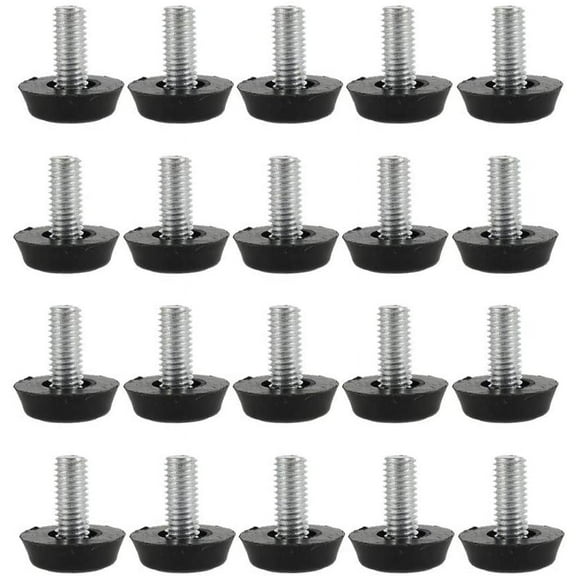 Miuline 20Pack Furniture Leveling Feet M8 x 24MM Thread Adjustable Table Foot Screw on Furniture Feet Legs for Cabinet Desk Tables Couche