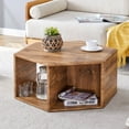 thumbnail image 3 of Hexagonal MDF coffee table, characteristic pattern stickers, multi-hole design to give more storage space, simple and convenient design makes it suitable for all kinds of style scenes.    RR, 3 of 25