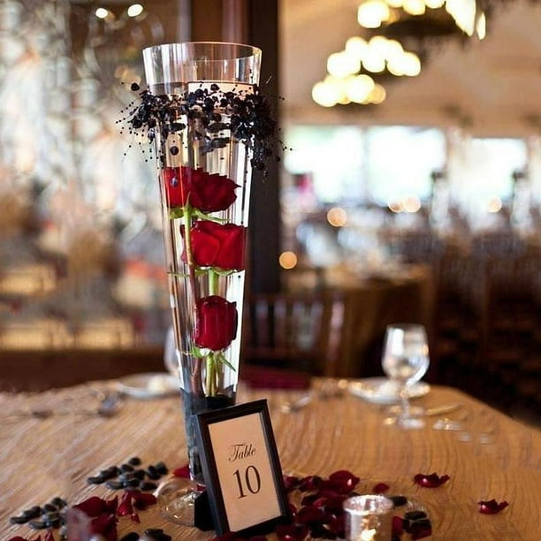 12 pcs Clear Glass Trumpet Pilsner Vase Wedding Centerpiece Diameter 4" - Walmart.com - Walmart.com