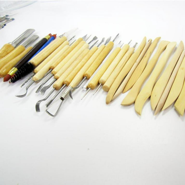 31 Set Wooden Handle Ceramic Clay Tools Set, Modeling Clay