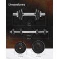 thumbnail image 4 of SONGMICS Juego de Mancuernas 2 en 1, Mancuernas Ajustables de 2 x 10 kg, con Barra Adicional, Gimnasio de Casa, Negro Tinta MSYL20LBKV1, 4 of 6