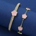 thumbnail image 2 of Lucky Five Petal Flower Bracelet Women's Two-piece Five-leaf Flower Bracelet, 2 of 2