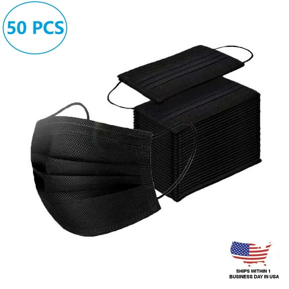 All Black Disposable Mask