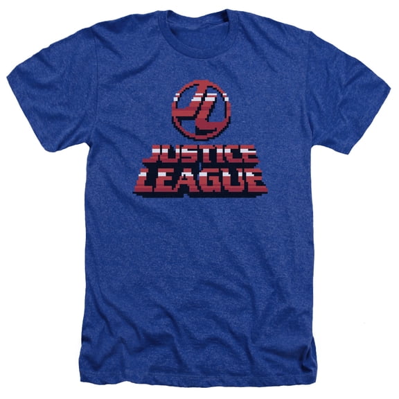 Jla - 8 Bit Jla - Heather Short Sleeve Shirt - X-Large