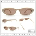thumbnail image 2 of Womens Vintage Vibe Narrow Rectangle Cat Eye Plastic Sunglasses Beige - Brown, 2 of 8