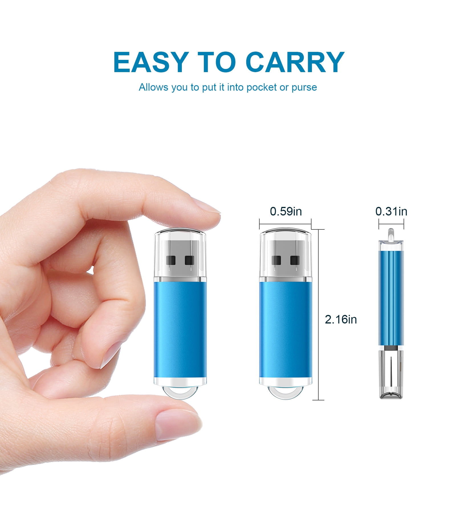 TOPESEL 16GB 10Pack USB Flash Drive 2.0 Thumb Drive Memory Stick Jump Drive 16G USB Drive for PC laptops, tablets, TVs, car audio
