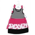thumbnail image 2 of Hudson Baby Infant and Toddler Girl Cotton Dresses, Pink Black Roses, 7 Years, 2 of 4