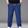 thumbnail image 2 of GUZOM Mens Big and Tall Relaxed Fit Elastic Waist Jeans, Pull-On Denim Pants with Drawstring, Classic Blue, XXL to 5XL,Size 2XL, 2 of 9