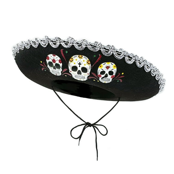 lixuesong Breathable Mexico Hat for Kids with Skull Pattern for Comfortable and Sun Sombrero Hat for DiaDe Muertos