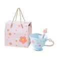 thumbnail image 2 of Taza de café de cerámica estética para , leche, cacao, café, taza floral femenina, regalo de cumpleaños de Valentín para mujeres y niñas. Azul, 2 of 8