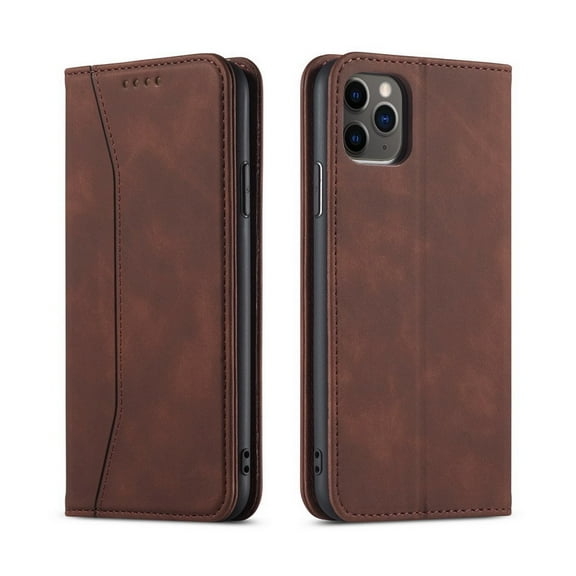 Suitable For iPhone14 Pro Max  Mobile Phone Leather Case Flip Business Wallet Protective Case Coffee