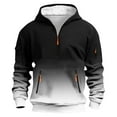 thumbnail image 2 of Taqqpue Mens Hoodie Long Sleeve Casual Gradient Color Hooded Sweatshirts Fall Winter Loose Fit Athletic Half Zip Pullover Tops with Pockets, 2 of 6