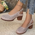 thumbnail image 4 of Dakaela Closed Toe Chunky Heeled Sandals for Women 2026 Hollow out Orthopedic Wedge Summer Dressy Slingback Pumps Shoes Size 6, 4 of 9