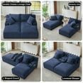 thumbnail image 5 of Aukfa Oversized Double Chaise Lounge Modular Boneless Couch for Living Room, 2 Cup Holders, 4 Pillows, Corduroy, Blue, 5 of 8