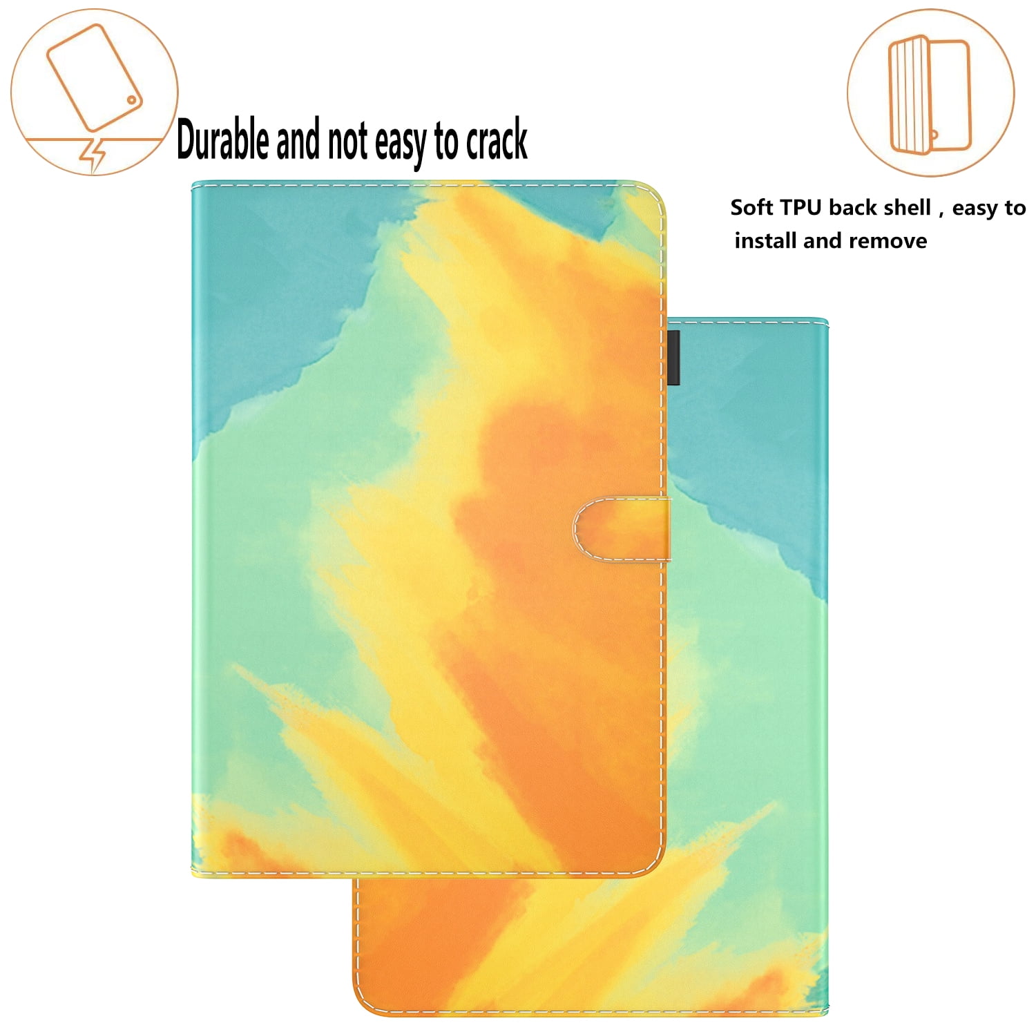 K-Lion Folio Flip Case for Apple iPad (10th generation) 10.9-Inch 2022, Auto Wake Sleep Card Slots Smart Case Slim Gradient Stand Flexible TPU Back Cover with Pencil Holder for iPad 10th Gen,Yellow