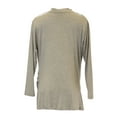 thumbnail image 2 of ANALILI Women's Gathered Front 3/4 Sleeve Cowl Neck Top Sz Large Cloud Grey, 2 of 2