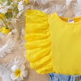 thumbnail image 4 of LUOGENLI Little Girls Outfits Summer Kids Toddler Baby Girls Spring Summer Solid Cotton Ruffle Sleeveless Vest Jeans Shorts Outfits Clothes 4th of July Outfits for Girls 12-14 7-8 Years, 4 of 6
