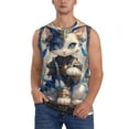 thumbnail image 1 of Fotbe Exotic Blue Cat Men's Camiseta sin Mangas Estampada para Hombres, Playera Casual para Gimnasio, Entrenamiento, Playa-Large, 1 of 7