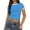 Blue, variant on WTXUE Women'S T-Shirts Women's 2024 Summer Saving 2 Pack Short Sleeve Crop Tops Crewneck Color Block Slim Fitted Knit Basic Tee Shirts, black t shirt women Small