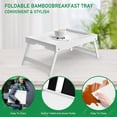 thumbnail image 6 of Bed Tray Table with Folding Legs, Bamboo Breakfast Food Tray with Media Slot, Use As Platter, Laptop Desk, Snack, TV Tray Kitchen Serving Tray, Breakfast Trays, Bed Trays, 6 of 7