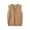 Khaki, variant on Women's V-Neck Gold Button Front Knit Vest, Casual Sleeveless Cardigan Layer Waistcoat Top, Women's Yellow, Free Size