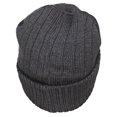 thumbnail image 3 of Best Winter Hats Adult Rib Knit Cuffed Beanie W/Soft Plush Lining - Gray, 3 of 4