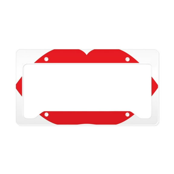 CafePress - Red Hot Lips License Plate Holder - Aluminum License Plate Frame, License Tag Holder