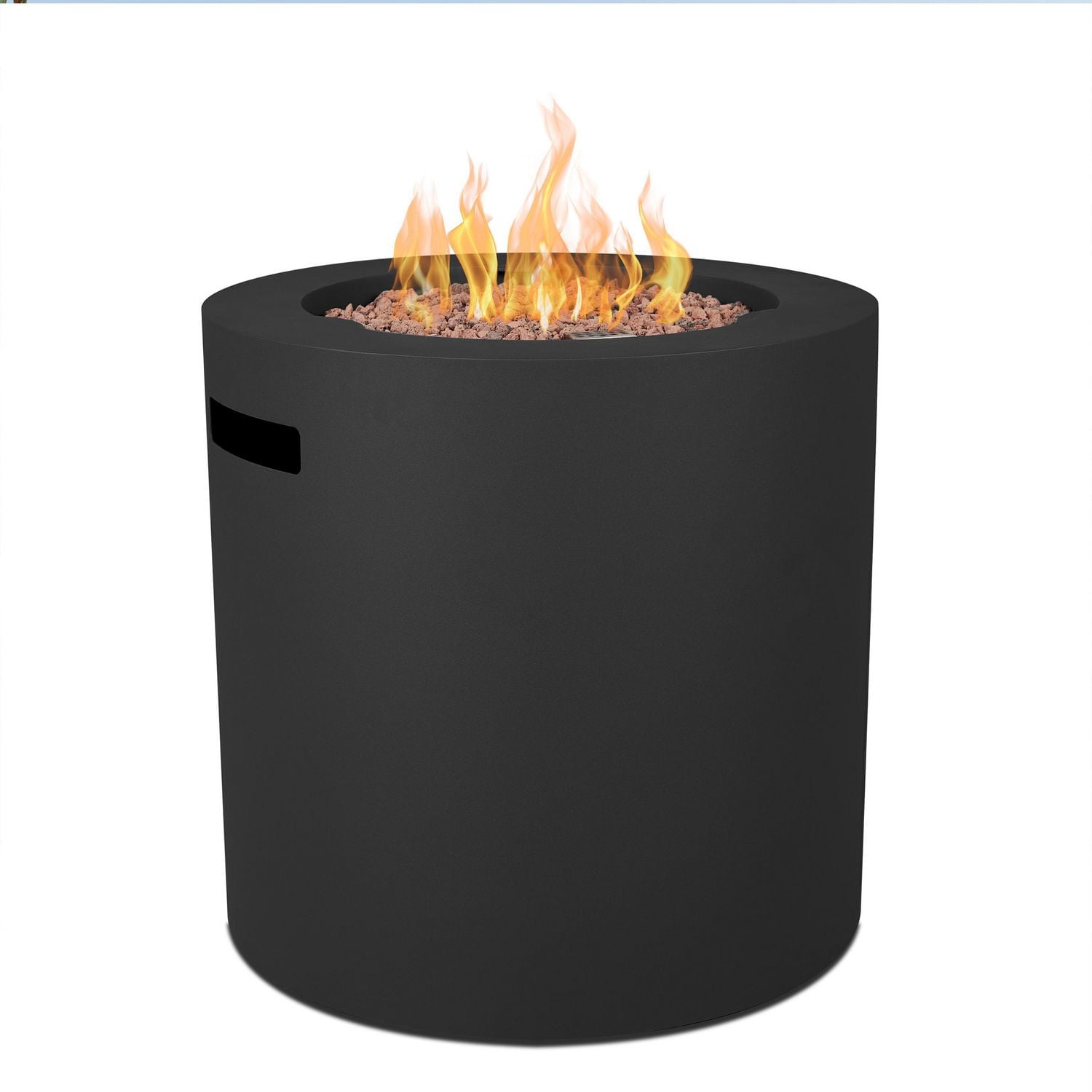 Aegean 24" Round Steel Propane Fire Pit Table with Hidden Tank