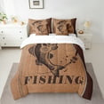 thumbnail image 2 of Manfei Fishing and Hunting Bedding Comforter Set 7 Pieces for Kids, , Pike Fish Full Bedding Set, Rustic Farmhouse Animal Fitted Sheet Flat Sheet, Super Cozy Room Decor, 2 of 7