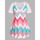 thumbnail image 1 of Camiseta de Panel de Encaje de Zigzag de Talla Grande Rosegal Camisetas tallas grandes, 1 of 5