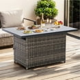 thumbnail image 4 of Gymojoy Outdoor Patio Furniture Set with Fire Pit Table, Rattan Wicker Swivel Rocker Chairs Sets with Swivel Glider Chairs and Coffee Table, 4 of 16