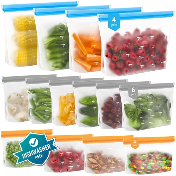 Bolsas de almacenamiento reutilizables IDEATECH Stand Up, sin BPA