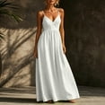 thumbnail image 6 of Aimik Women's Wrap Waist Maxi Sundress Summer Spaghetti Strap V Neck Solid Maxi Sundress Loose Airy Casual Vacation Long Dress, 6 of 6